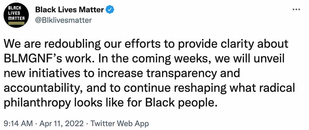 BLM Tweet