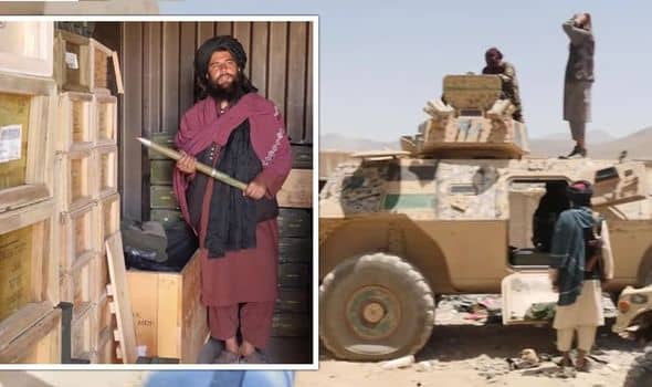 Taliban inspecting US armored vehicle