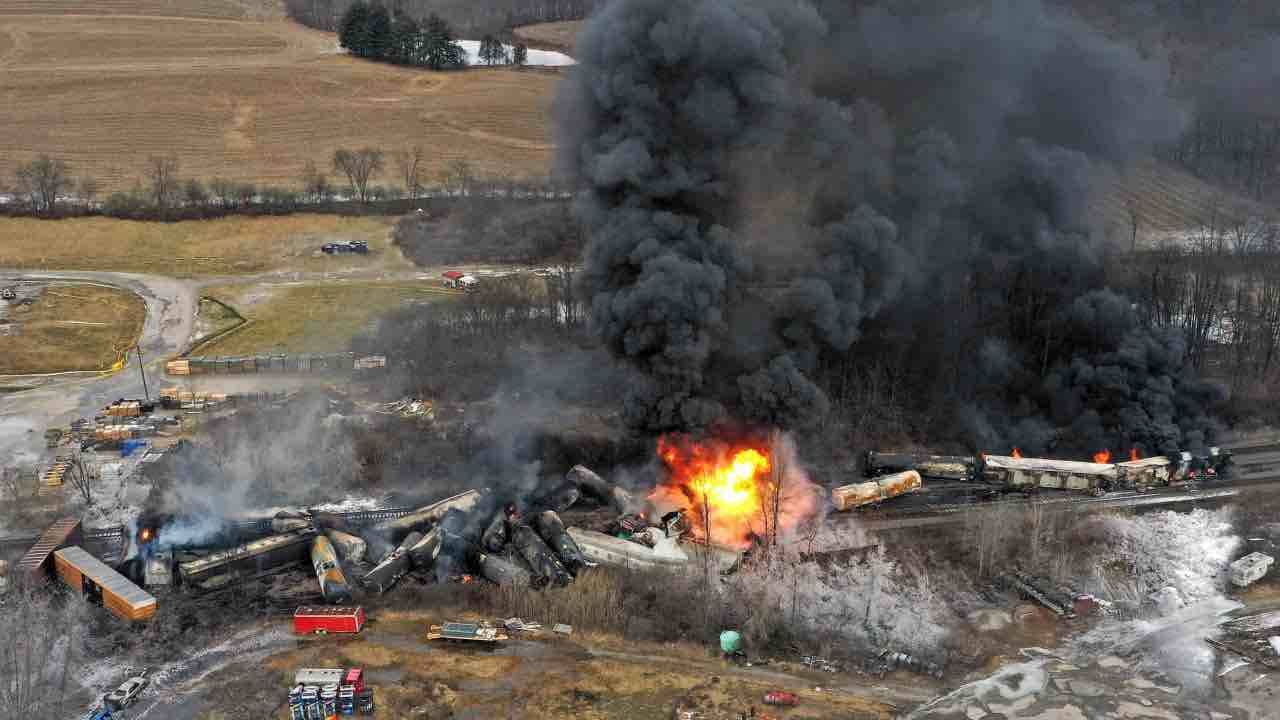 OH train derailment releasing numerous toxins