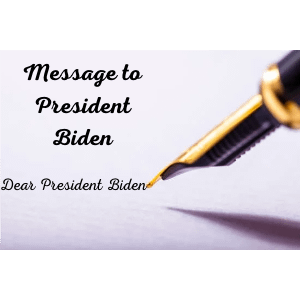 Message to President Biden